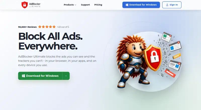 The AdBlocker Ultimate homepage