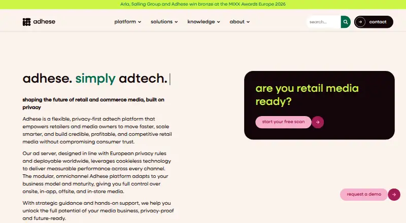 Adhese's website