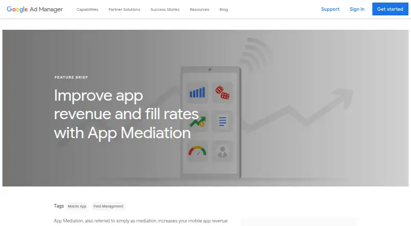 Google Ad Manager App Mediation's website