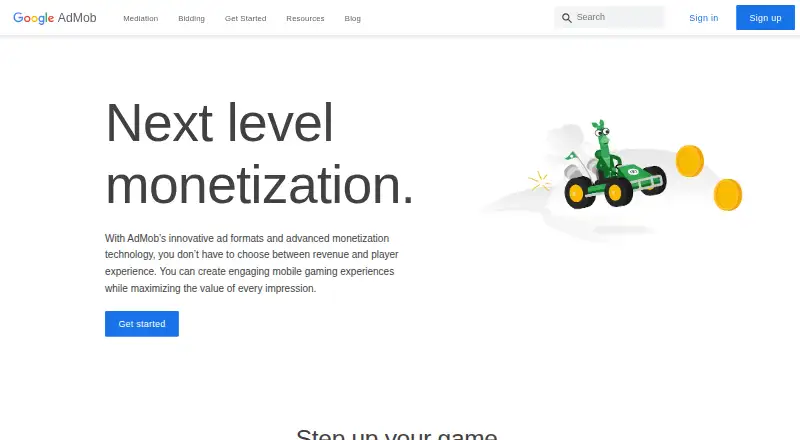 Google AdMob's website