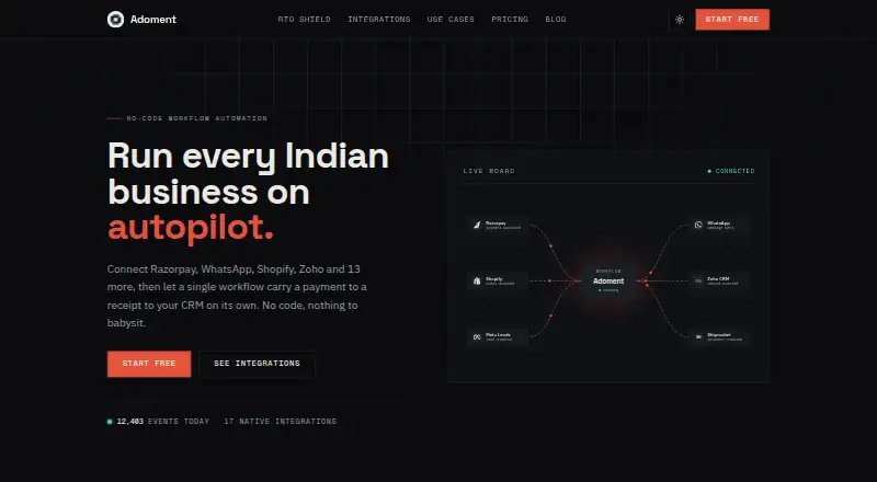 Adoment's website