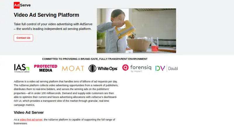 AdServe's website