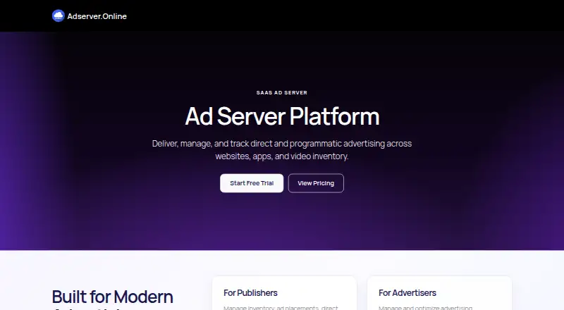 Adserver.Online's website