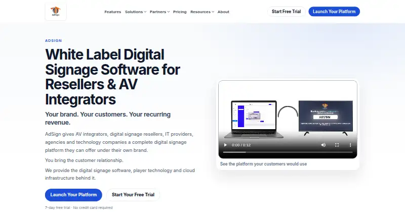 AdSign's website