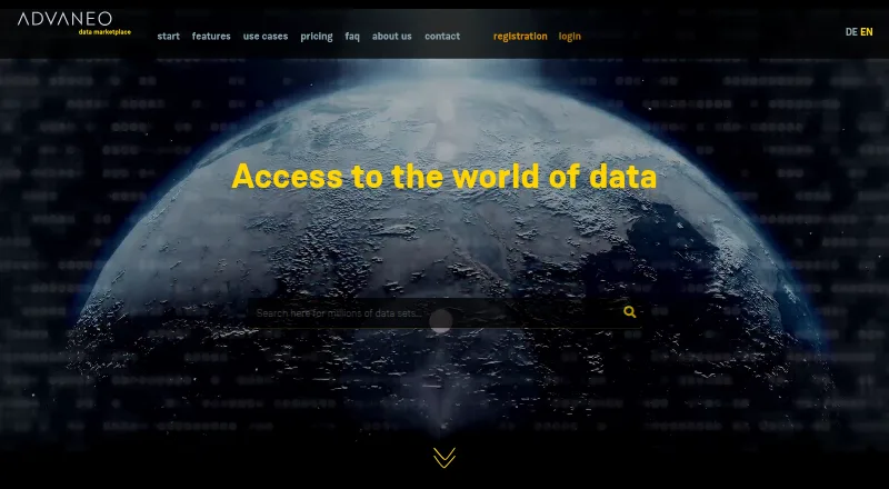 Advaneo DataMarketplace's website