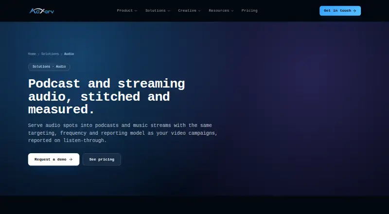Adxerv Audio's website