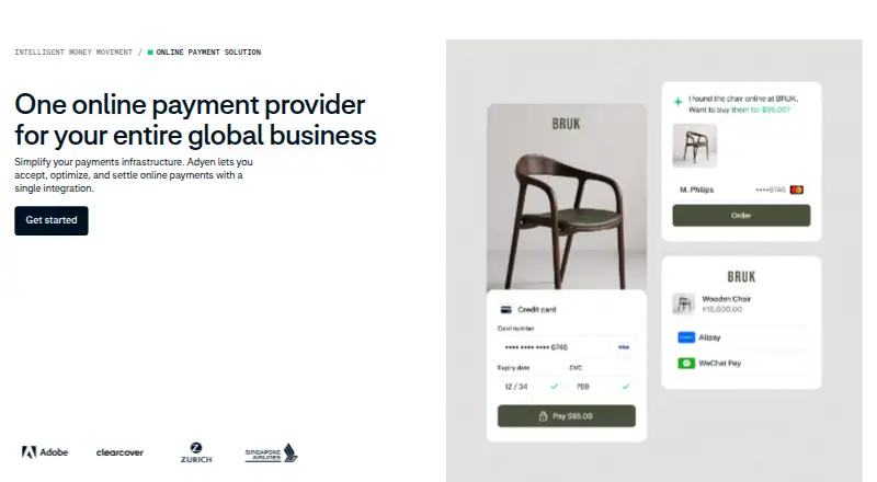 The Adyen homepage