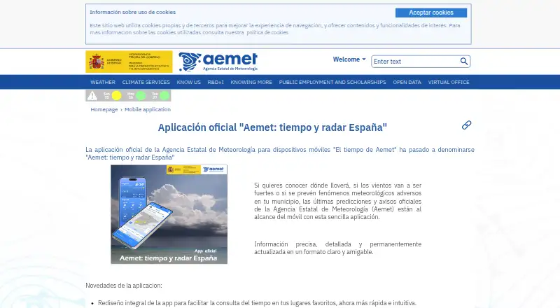 AEMET Weather's website