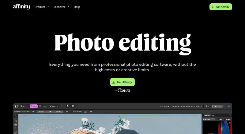 Affinity Photo's website