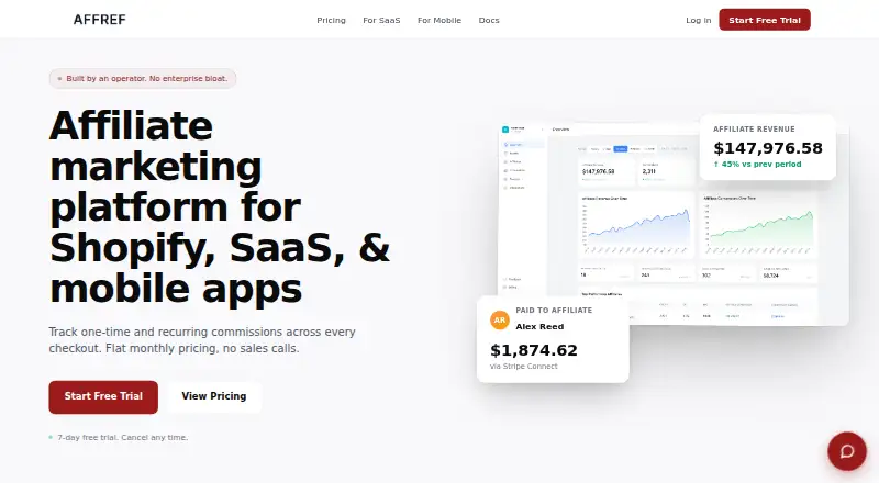 The AffRef homepage