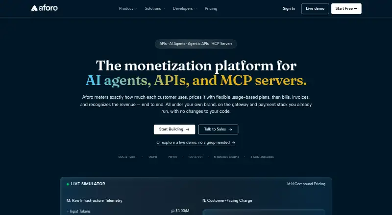 Aforo's website