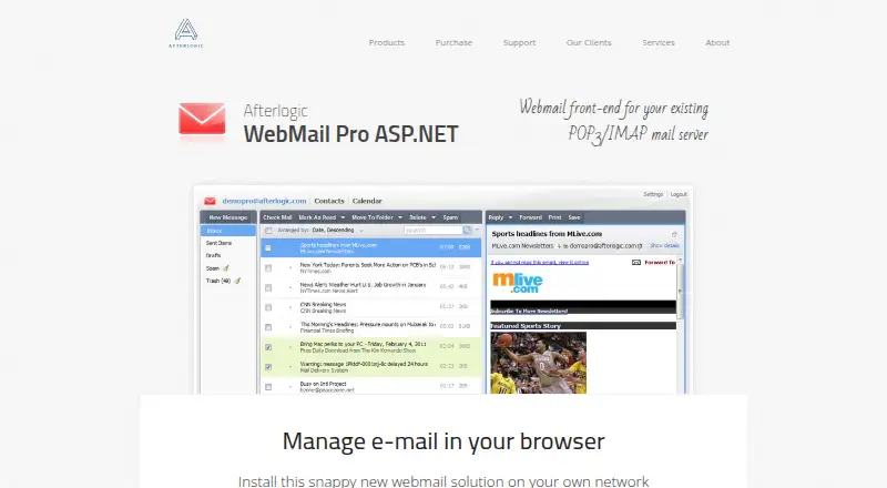 Afterlogic WebMail Pro ASP.NET's website