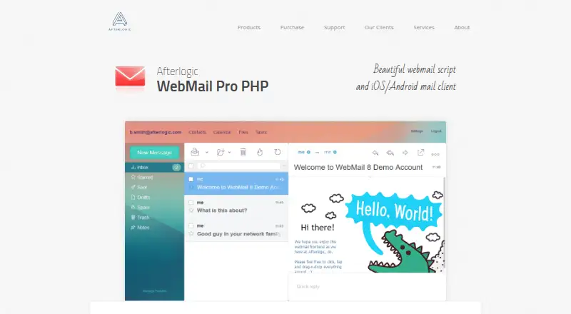 Afterlogic WebMail Pro PHP's website