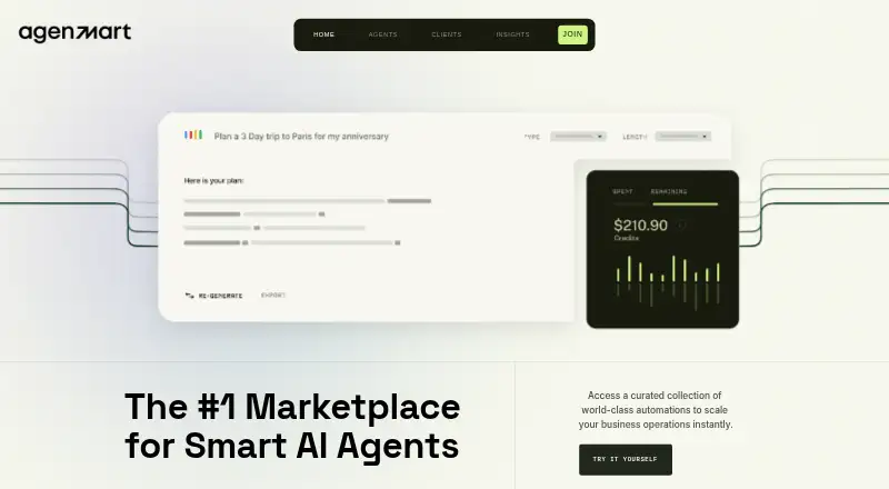 The AgenMart homepage