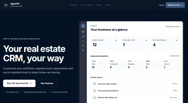 The AgentOS homepage