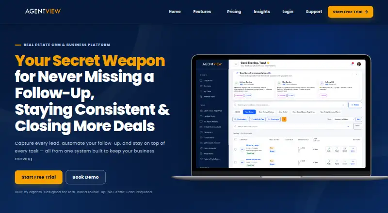 AgentVIEW's website