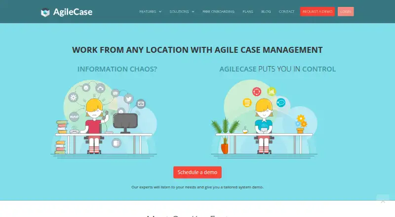 The AgileCase homepage
