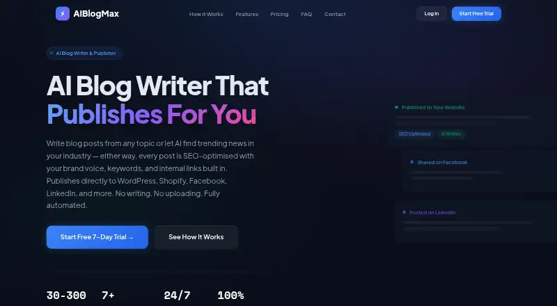 The AIBlogMax homepage