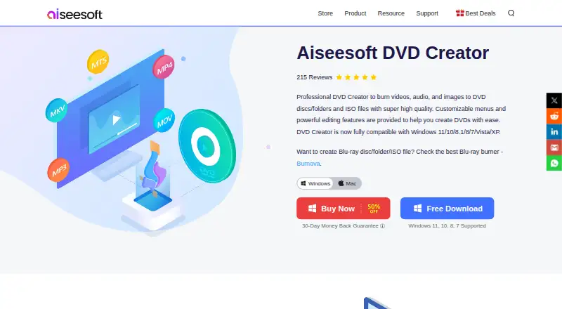 Aiseesoft DVD Creator's website