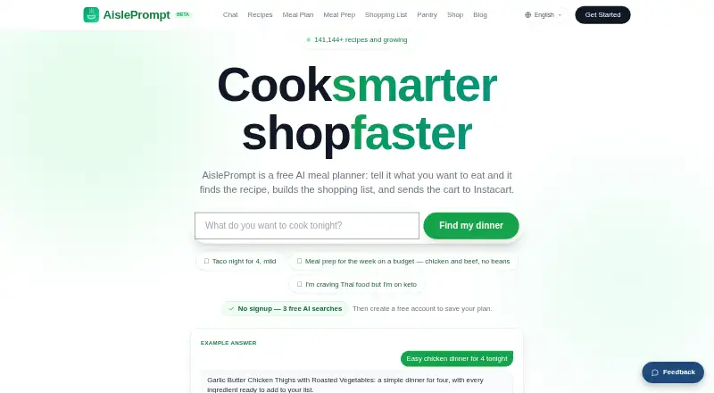 AislePrompt's website