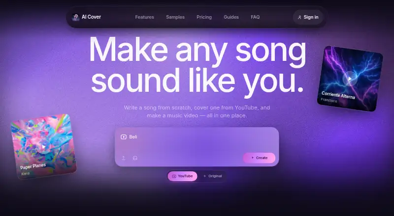 AI Song Cover's website