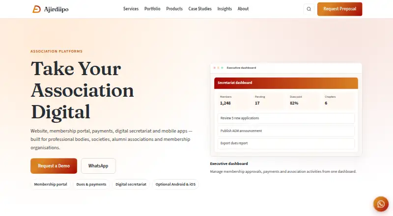 Ajir Diipo Association Platforms's website