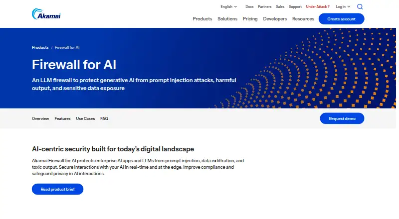 Akamai Firewall for AI's website