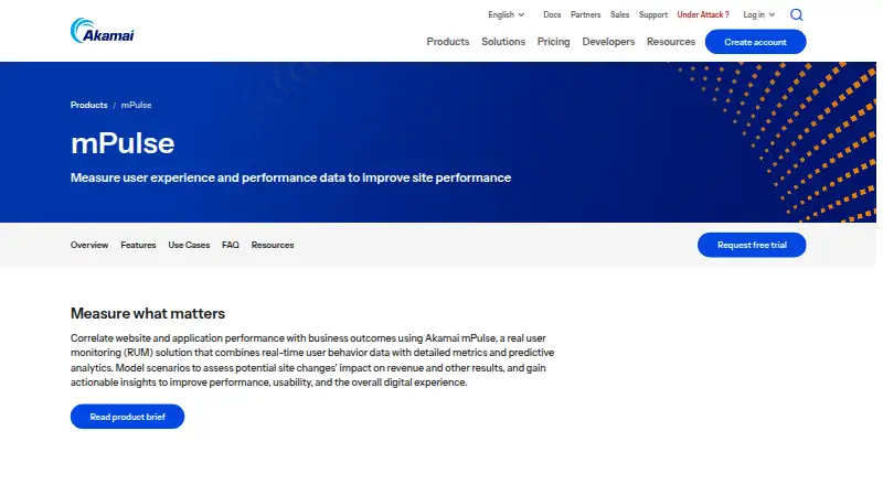Akamai mPulse's website