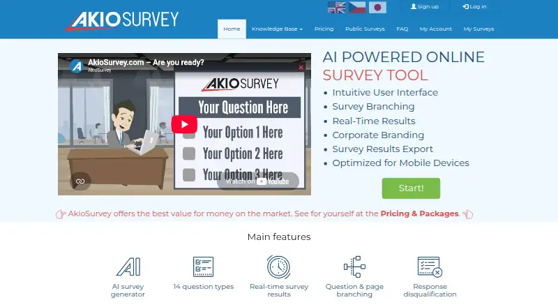 AkioSurvey's website