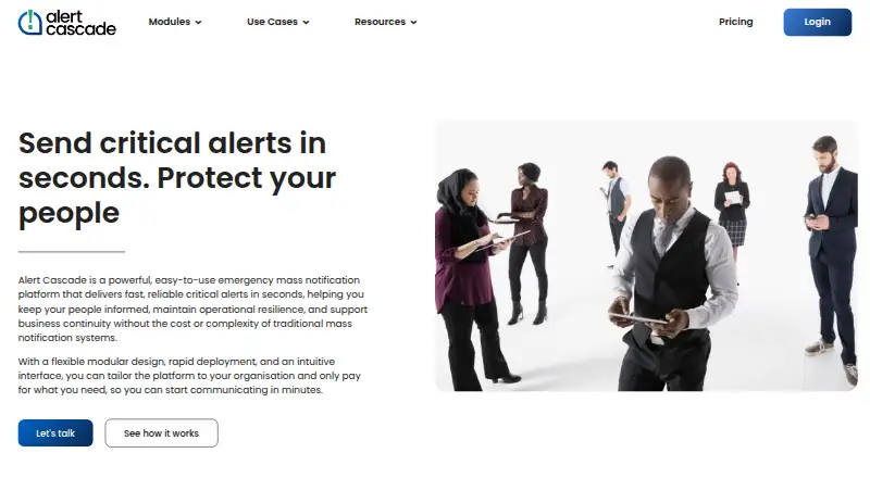 The Alert Cascade homepage