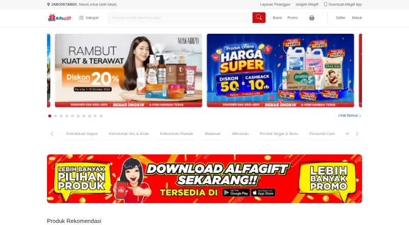Alfagift's website