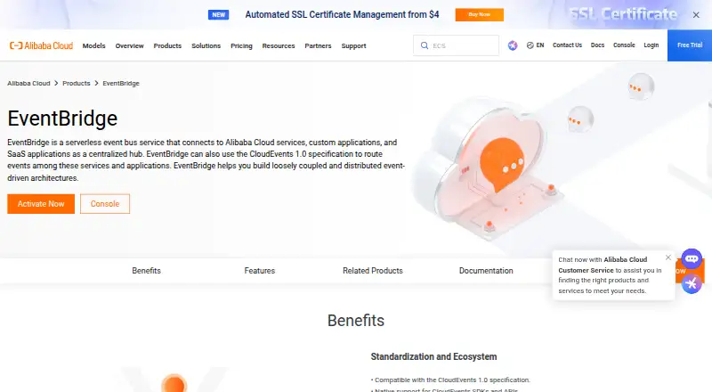 Alibaba Cloud EventBridge Schema Registry's website