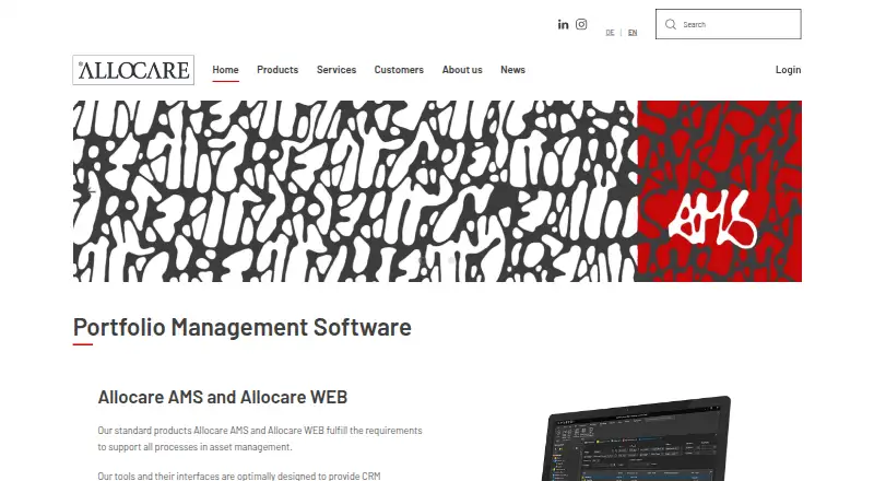 Allocare AMS's website