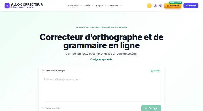 The AlloCorrecteur homepage