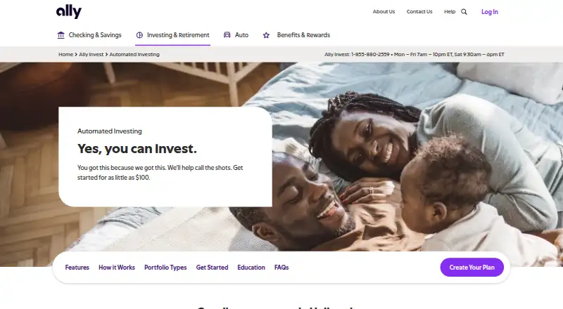 Ally Invest Robo Portfolios's website