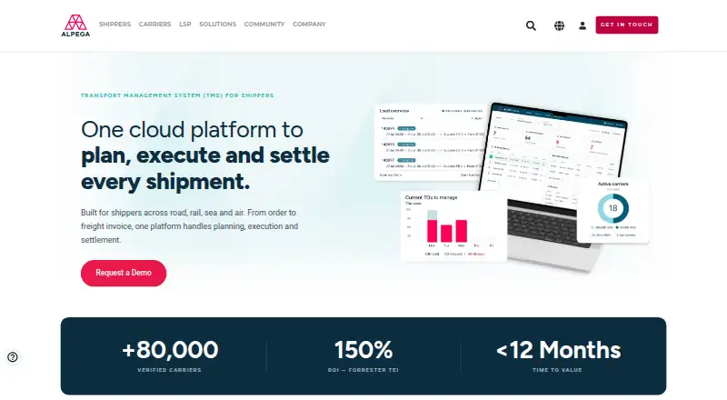 Alpega TMS's website
