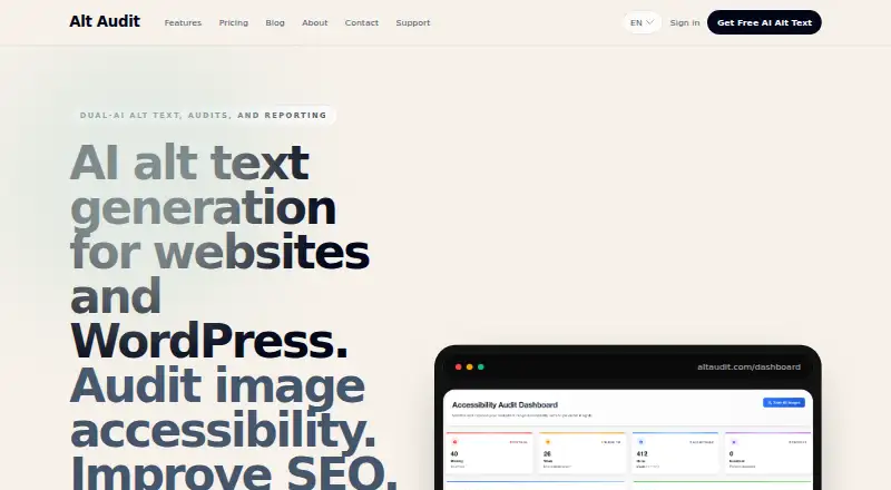 Alt Audit's website