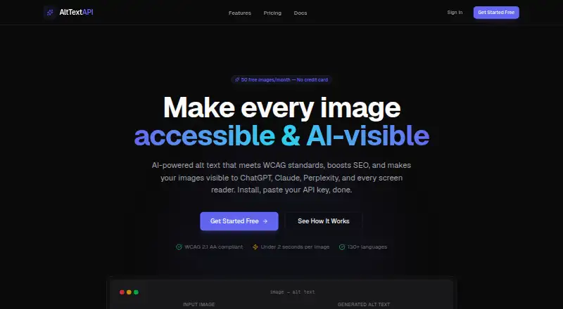 AltTextAPI's website