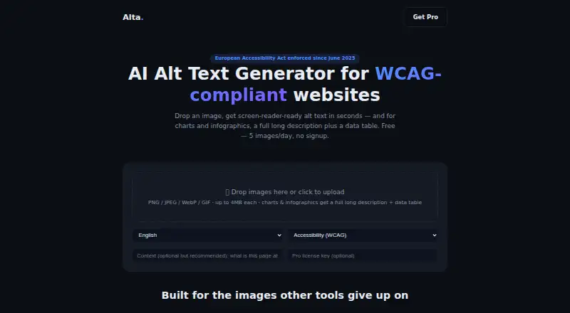 Alta's website