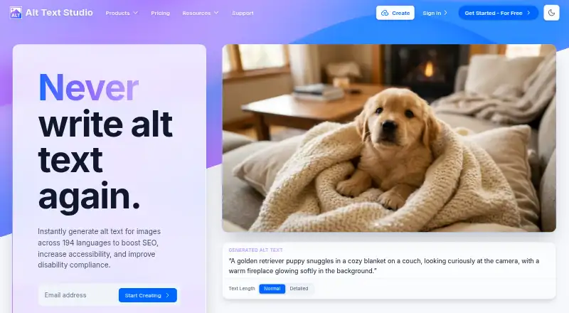 Alt Text Studio's website