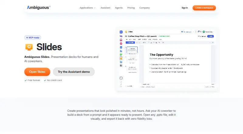 The Ambiguous Slides homepage