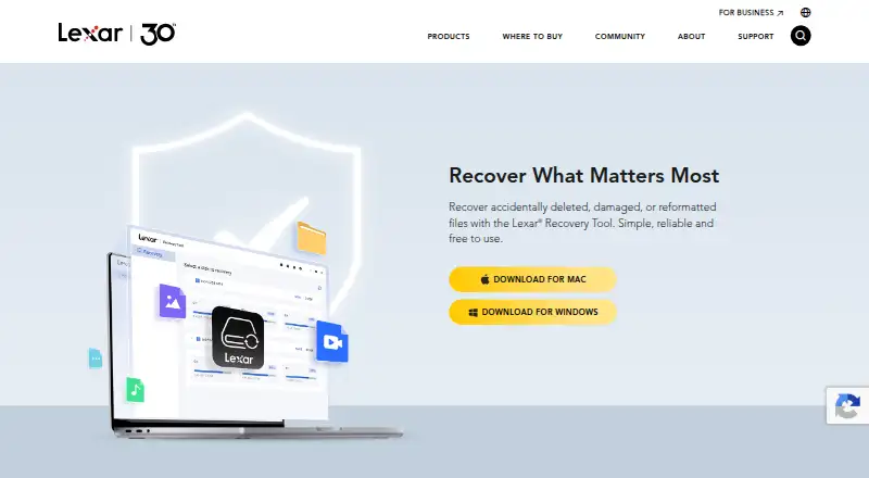 The Lexar Recovery Tool homepage