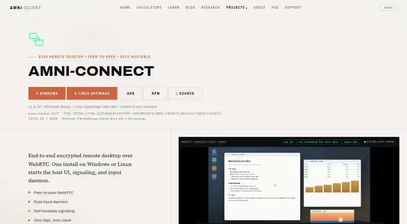 Amni-Connect's website