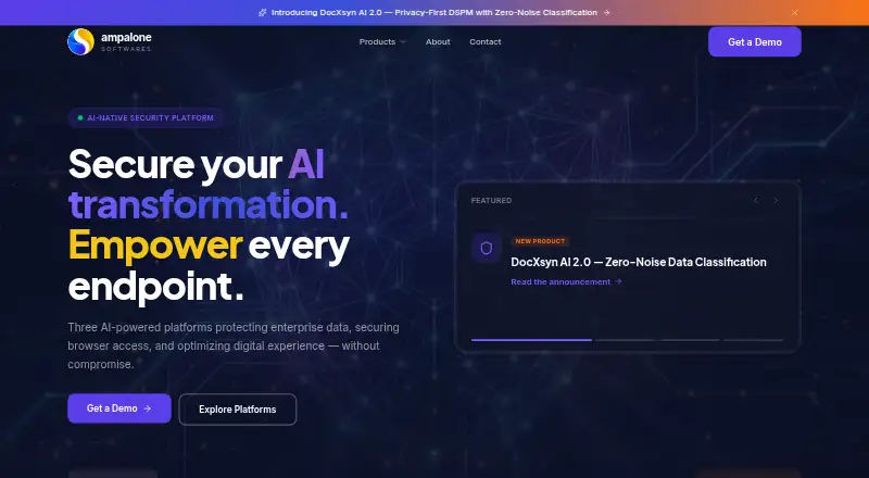 The Ampalone DocXsyn AI homepage