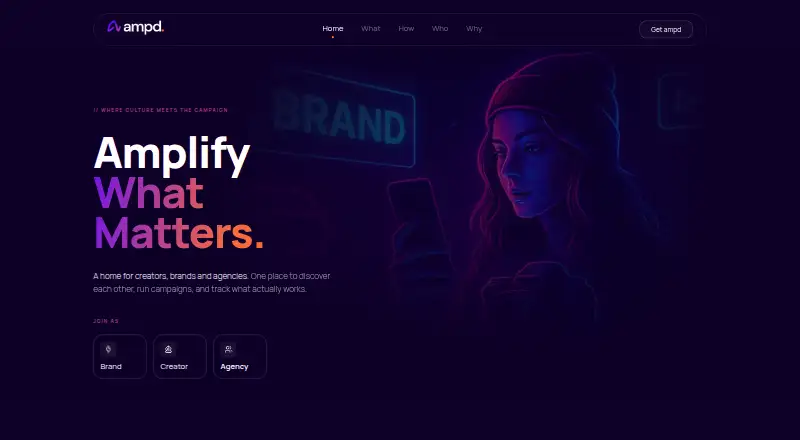 The ampd homepage
