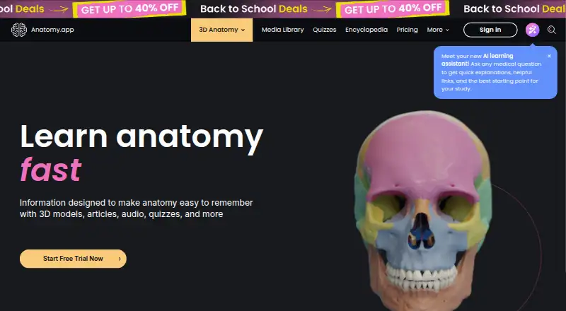 The Anatomy.app homepage