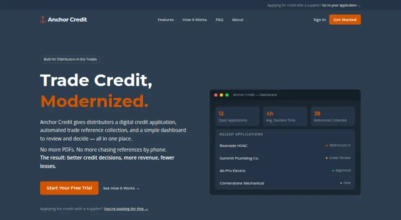 Anchor Credit's website