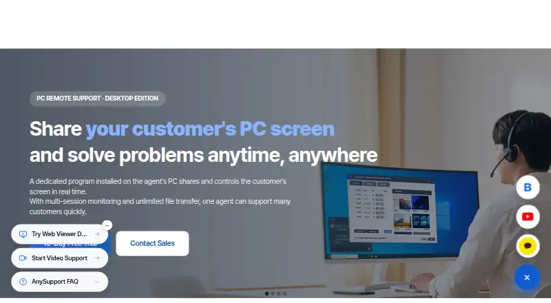 AnySupport Desktop Edition's website
