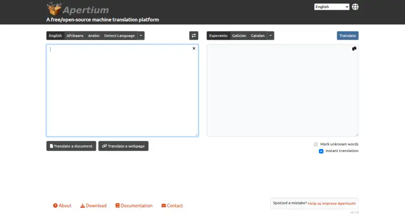 Apertium's website