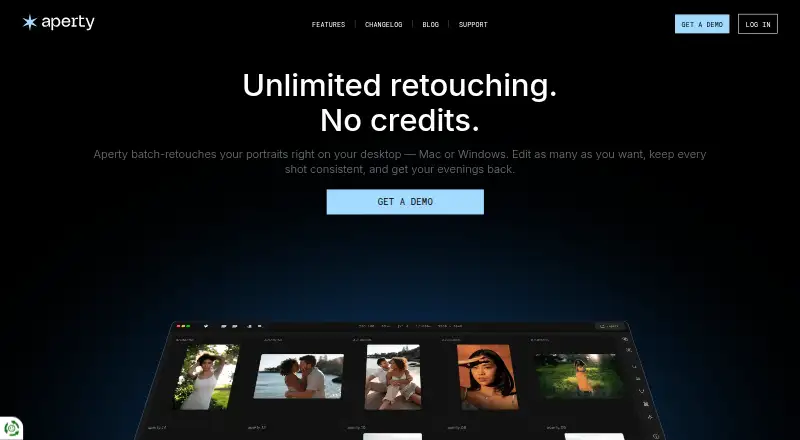 The Aperty homepage
